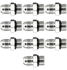Racewill 10 Pack Hydraulic Hose Adapter Fittings: 3/8" JIC 37° Male x #6 SAE/...