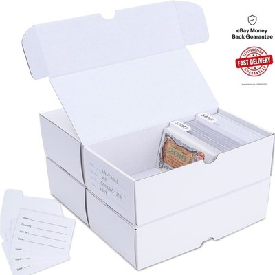 Durable 400-Count Card Storage Boxes with Dividers   Essential for Collectors