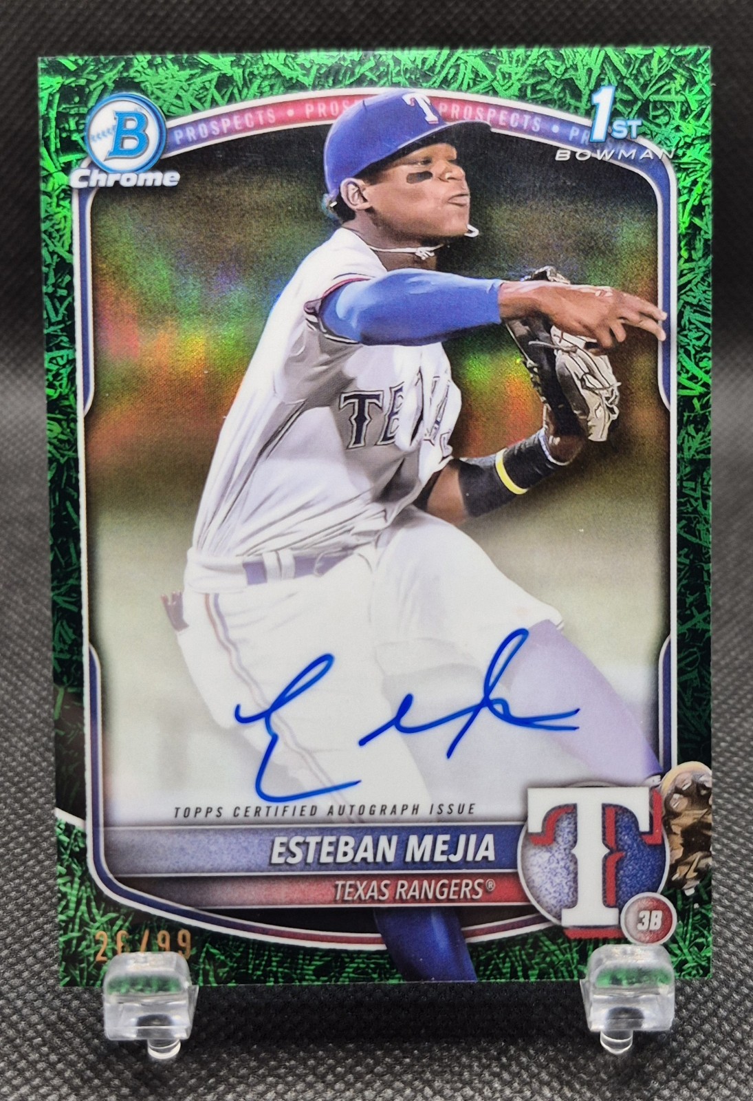 2025 Bowman Chrome Prospect Green Grass Refractor /99 Esteban Mejia #CPA-EM Auto