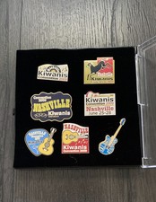 7 Kiwanis Intl Lapel Pin Set Nashville Convention 2009 Enamel Gold-tone W/ Case