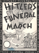 1943 ANTI-AXIS WORLD WAR TWO WWII very rare sheet music HITLER'S FUNERAL MARCH
