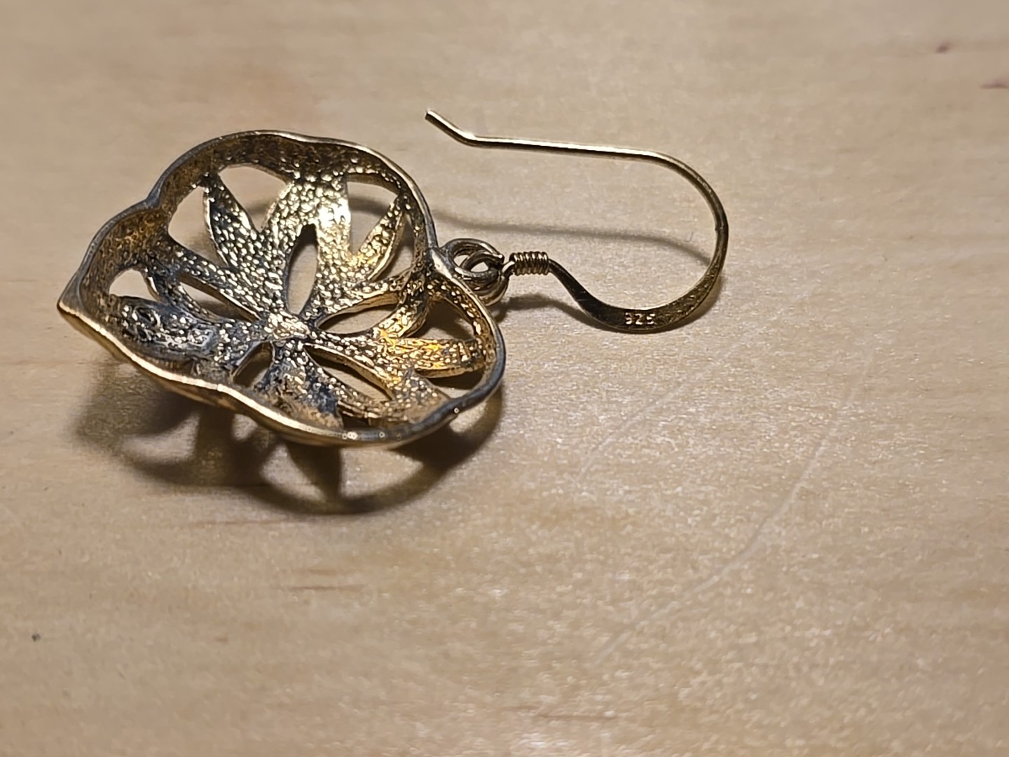 Vintage 925 Sterling Silver Gold Vermeil Heart Da… - image 5