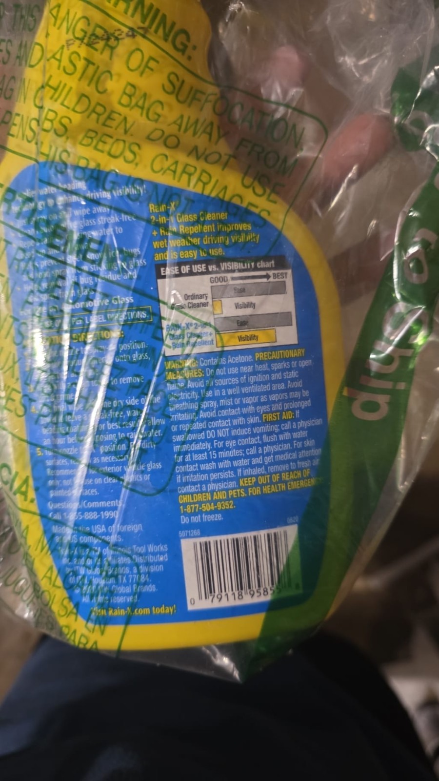 2-Pk Rain-X 2-in-1 GLASS CLEANER + RAIN REPELLENT Water Beading Protection SPRAY