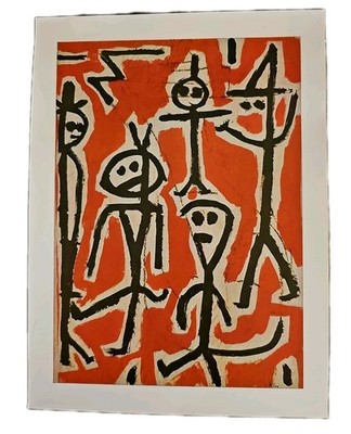 Paul Klee 1933 ドローイングシュウ Vintage 1950s Paul Klee “Exercise” Swiss Abstract Print – Mid