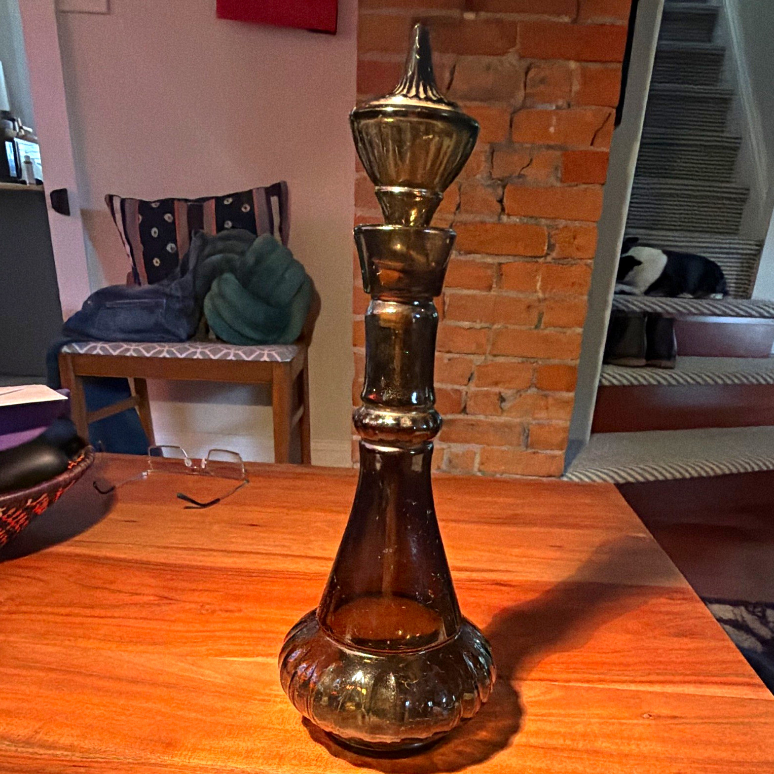 Vintage Jim Beam I Dream of Jeannie Genie Bottle 1964 Smoke Green Glass Decanter