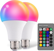 Dimmable E26 Warm LED Light Bulb, 6W RGBW Color 500LM with 16 Color Changing Mod