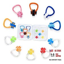 Swimming Nose Clip - 10 Packs Silicone Swim Nose Plugs for Kids Age 7 and
