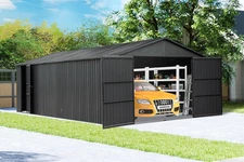 Domi 12x20FT Metal Garage Shed, Extra Large Carport w/ Lockable Doors
