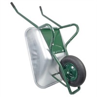 Matrix Schubkarre Profi 100L 250Kg Luftrad Bauschubkarre GrüN Mit Bodenblech