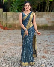 Beautiful Jacquard Work Saree Heavy Rich Pallu Indian Traditional Sari With Blou