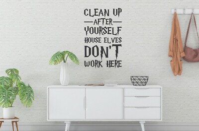 Clean Up After Yourself Hauselfen inspiriert Design Wandbild Aufkleber Vinyl Sticker