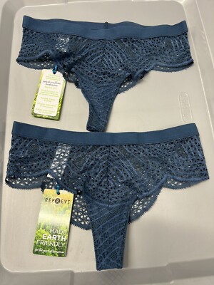 Clo Intimo Repreve Lace Thong 2 pack NEW Green Size Large NEW