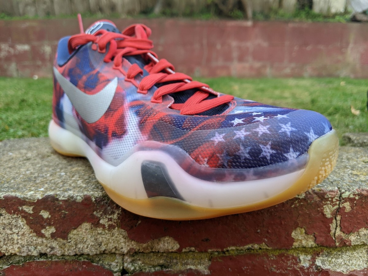 DS NIKE ZOOM AIR KOBE X 10 USA RED WHITE BLUE INDEPENDENCE sz 8