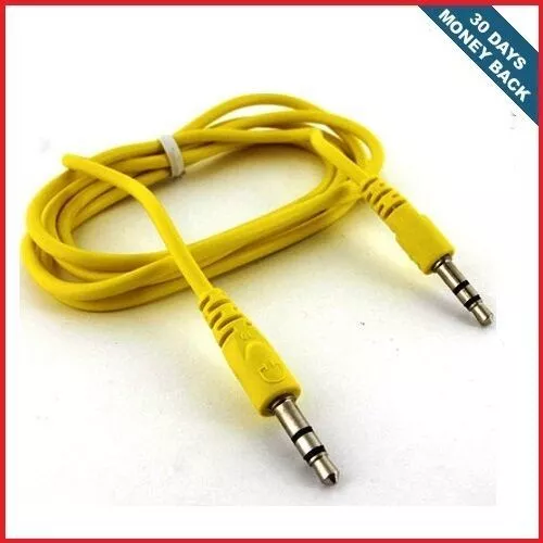 Yellow 3.5mm Stereo 3ft Male to Male Mini Jack Port Extension Audio Aux Cable - Image 2 of 2