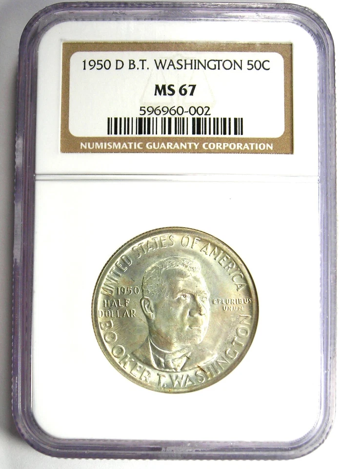 1950-D BTW Booker T Washington Half Dollar 50C Coin - NGC MS67 - $3750 NGC Value - Image 2 of 4