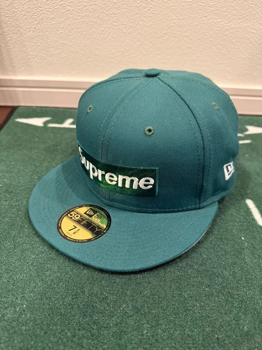 Casquette Supreme x New Era Champions Box Logo Taille 7 5/8 Bleu Très bon état limité 2502Y