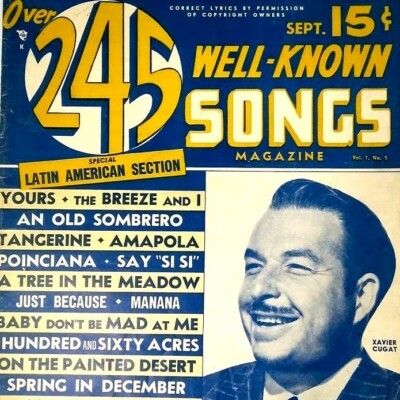 Sep 1948 Well Known Songs Magazine Vol 1 #5 Xavier Cugat Vintage Lyrics Sheet
