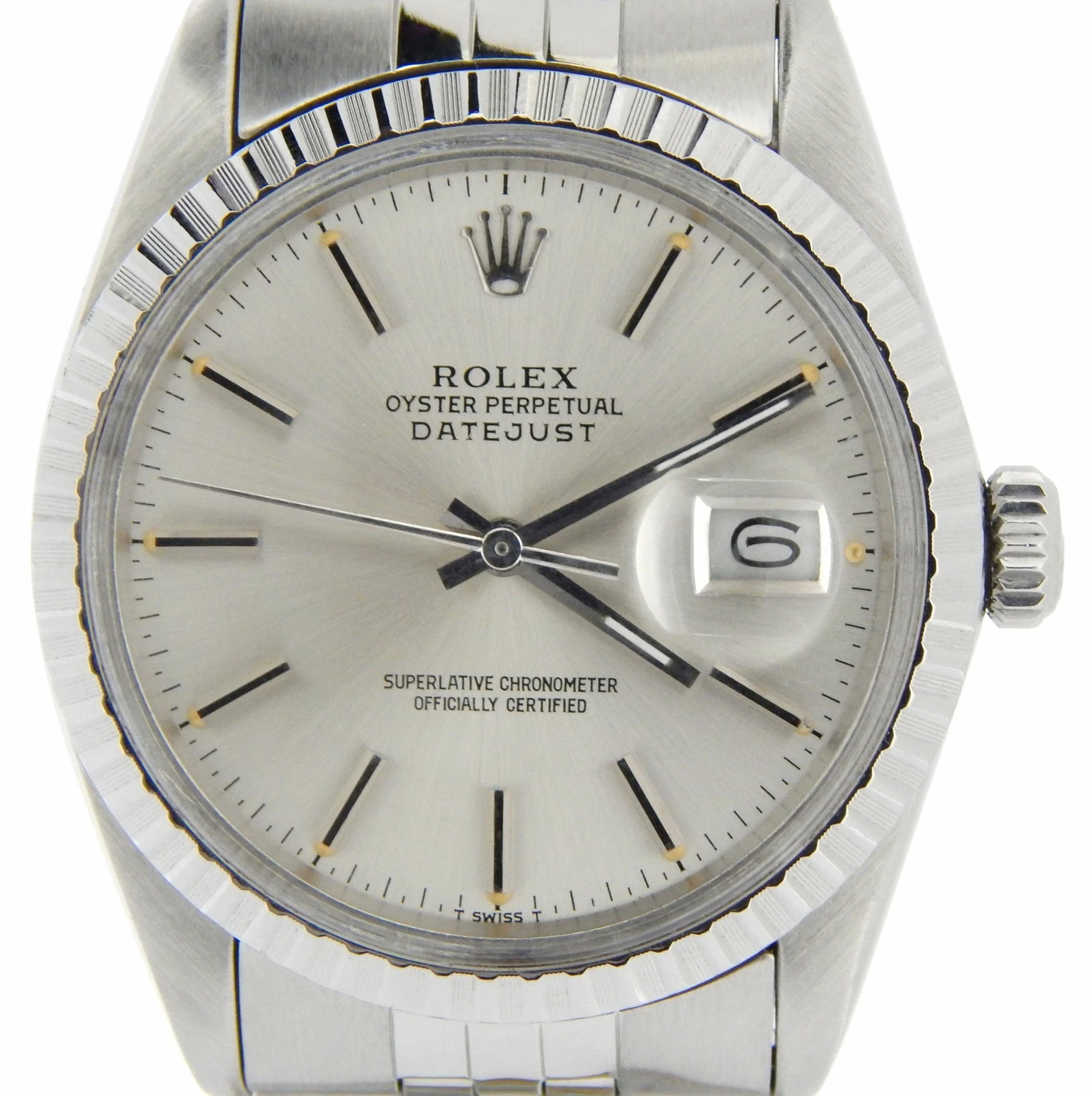 Rolex — Rolex Datejust Mens Stainless Steel Watch Jubilee Bracelet Silver Dial 16030