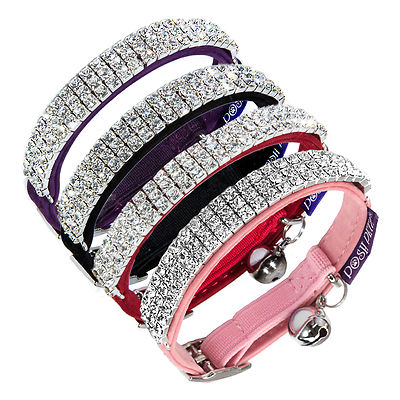 Posh Petz  Marke Luxus Samt Diamant Strass Schmuck Katze Sicherheitshalsband