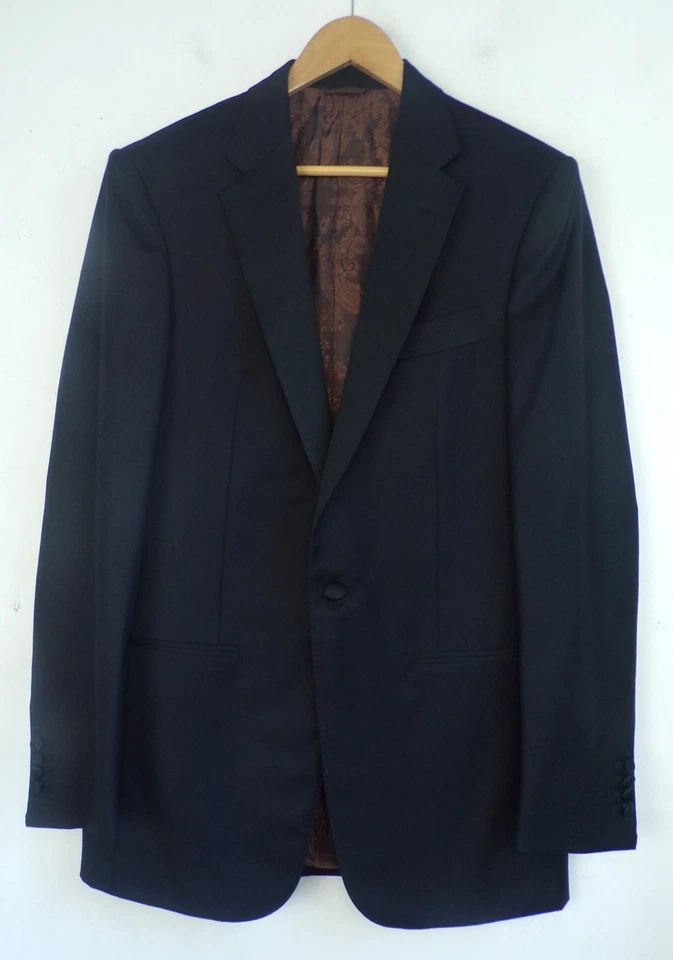 Abrigo deportivo chaqueta de esmoquin personalizada forrada formal negra ASTOR & BLACK para hombre talla 42 Foto 2 de 4