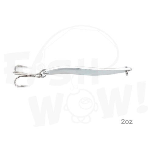 10pcs 2oz Fish WOW! Spoon Jig Treble Hook Trolling Flutter Casting Silver tape - Picture 6 of 7