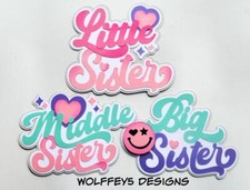 TITLE SISTER UPICK KID FAMILY premade paper piecing scrapbook PIECE DIECUT 3D