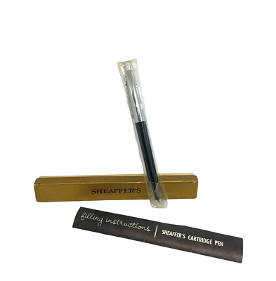 Sheaffer's Cartridge Pen Black & Chrome w/ Box Filling Instructions 1960's