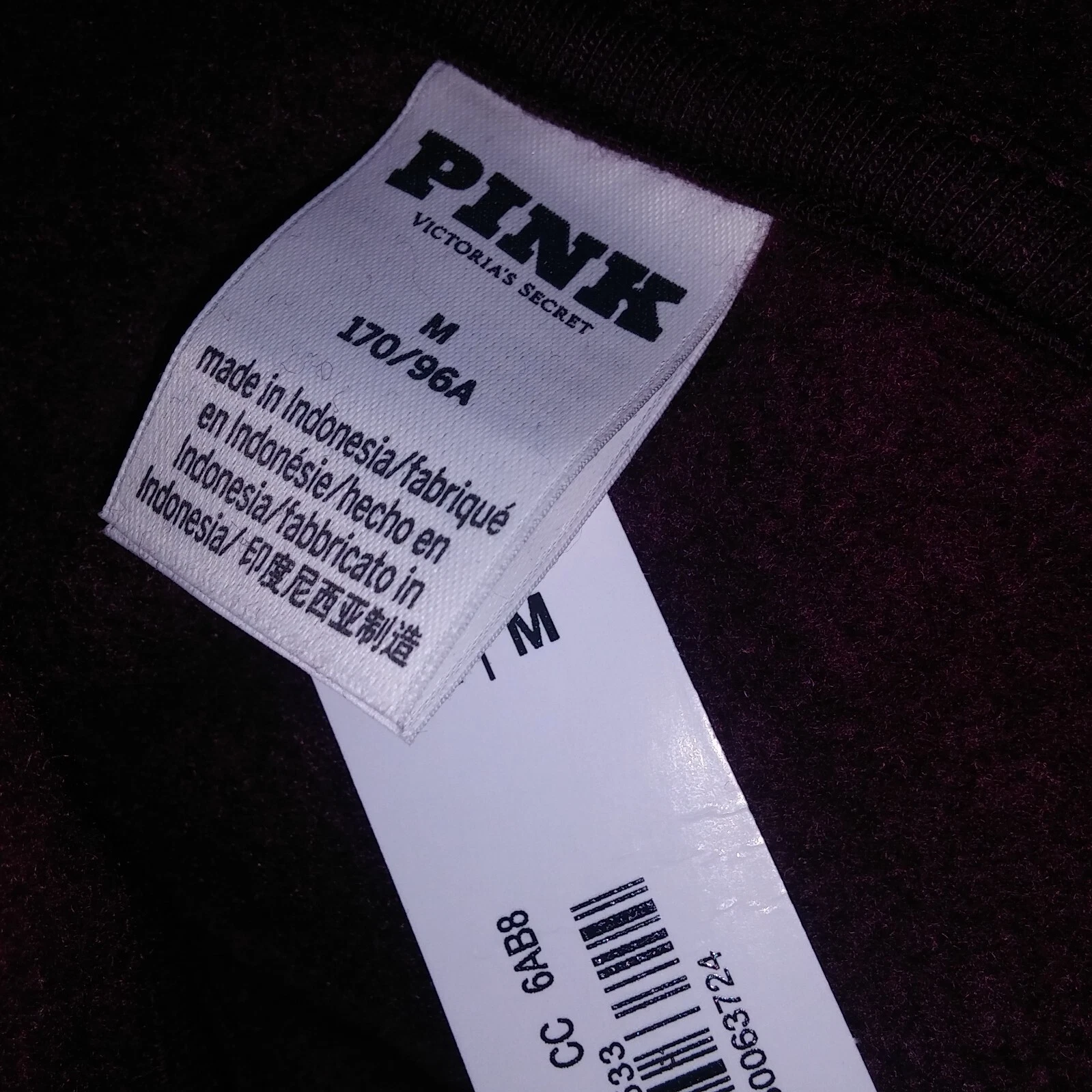 UNDERCOVER Felpa con cappuccio Victoria Secret ROSA media bordeaux full zip logo tinta unita manica lunga