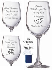 Personalised Wine Glass Engraved Teacher Gift, Godmother Gifts, Christmas Gifts