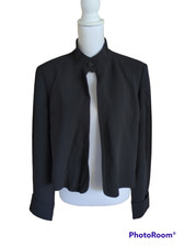 Moda Seta Sandra King Open Cardigan Jacket Blazer Career Office Size 14