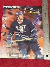 Anaheim Mighty Ducks Bobby Dollas for ITECH Hockey sticks 1996 Print Ad