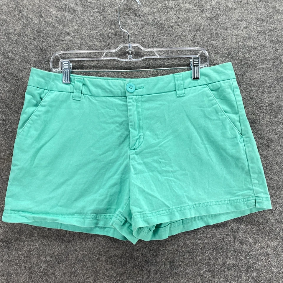 BCG Shorts Women 12 Blue Mid Rise Chino Cotton Pockets Flat Front Casual Solid - Image 4 of 4