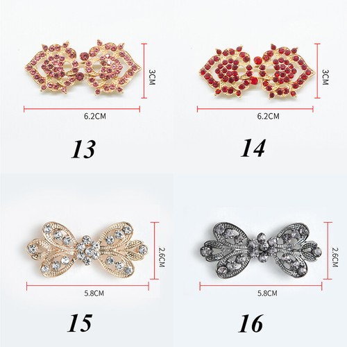 1pc Women Shiny Rhinestone Frog Button Cape Shawl Cloak Clasp Collar Fastener - Picture 13 of 15