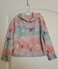 Jumping Beans Girls Hoodie Sz 6 Tiedye Unicorns Lightweight Fleece Thin Colorful