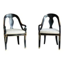 Dining Arm Chairs ~ Accent Chairs ~ Neo Classic Dining Chairs by Karges ~ Pair