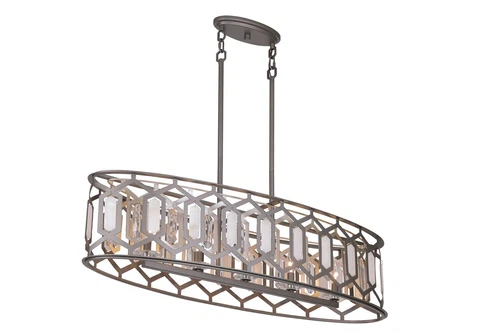 Minka Lavery Hexly 5 Light Island, Bronze / Sultry Silver - Picture 1 of 7