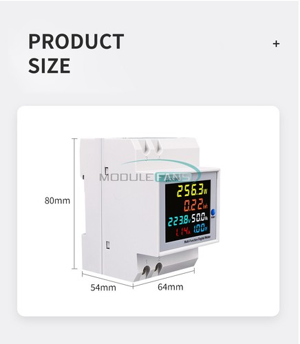 AC Single-phase Rail Type Voltage Current Power Frequency Factor Meter Counter - Picture 6 of 28
