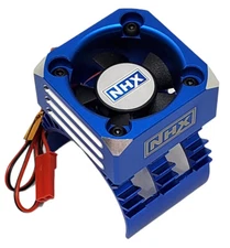 NHX Alum Case 540 / 550 Motor Turbo Cooling Fan Blue : Rustler 4x4 VXL