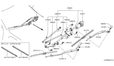NISSAN GENUINE GT R GTR Windshield Wiper Blade Assembly 28890