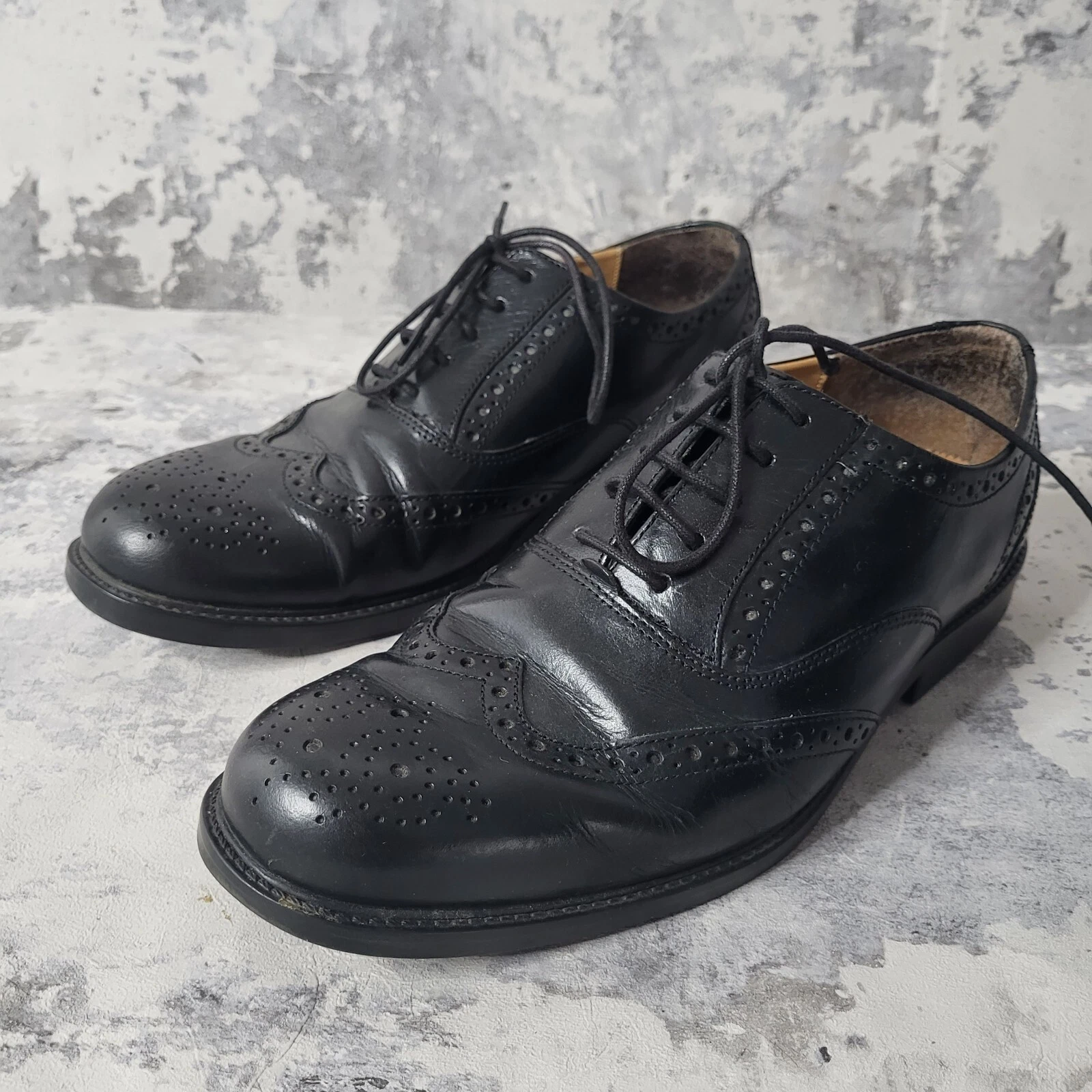 Clarks Scarpe Eleganti Uomo UK 7 Nero Pelle Oxford Stringate Gentleman Brogues C