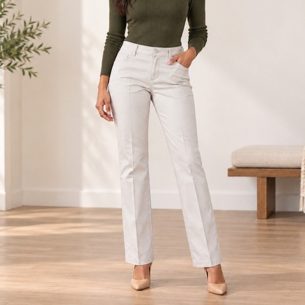 Dockers Pants Women 6M Beige Khaki Straight Leg Chino Stretch Workwear GF-1