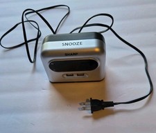 SHARP Digital Alarm Clock 2 X 2 AMP USB Charge Ports Electric / Battery Tested