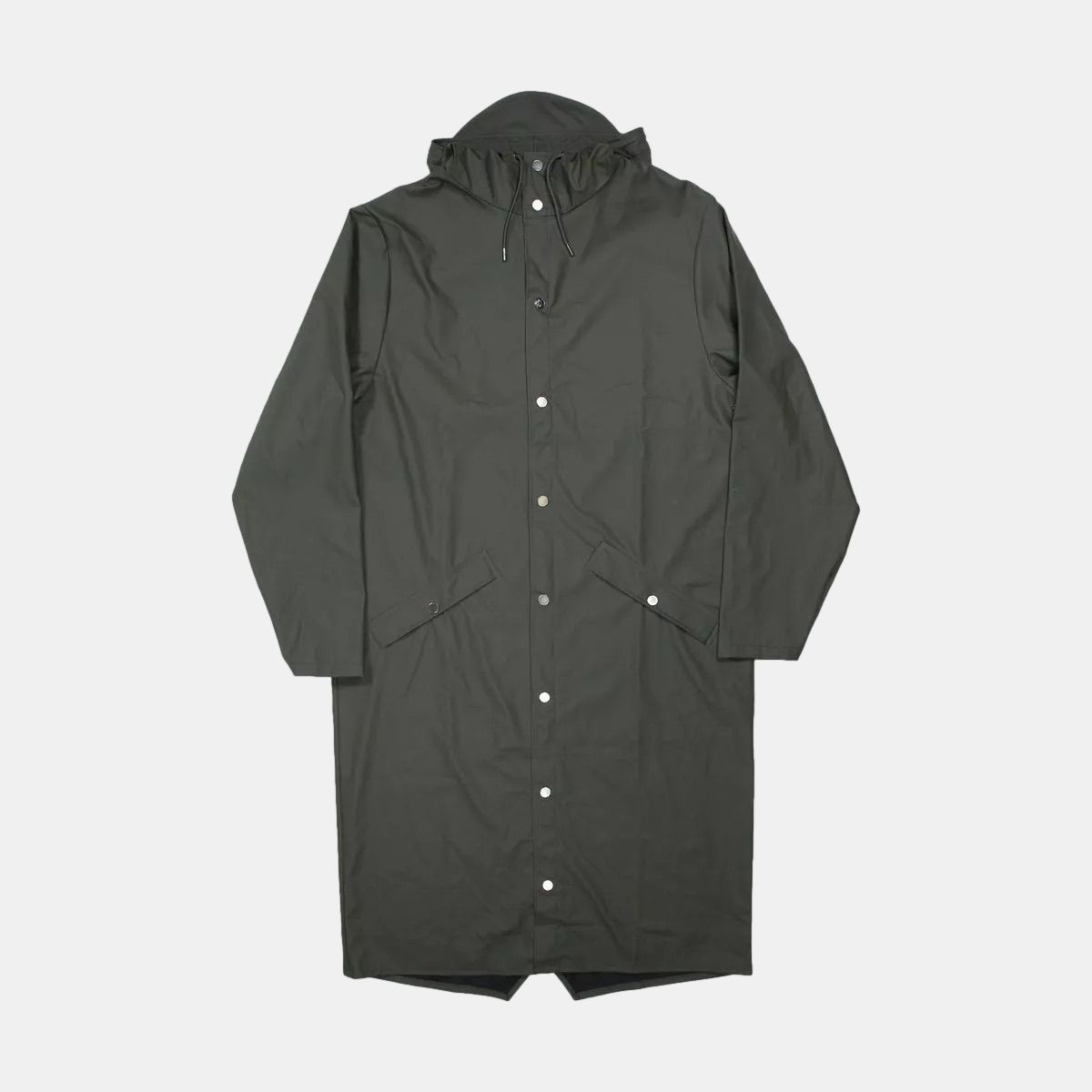 Rains Long Waterproof Jacket in Green for Men Size M Polyester
