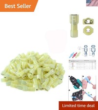 Nylon Insulated Spade Connectors - 100 Pcs 12-10 AWG Quick Disconnect Terminals