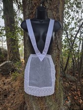 Small White Sheer Apron With Over Shoulder Straps, Costume Aprons