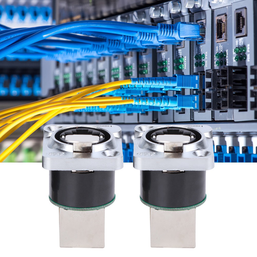 2Pcs Fire Retardant RJ45 Right Angle Connector For Aviation Plug