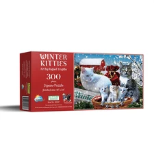 SunsOut Winter Kitties 300 pc Christmas Jigsaw Puzzle