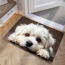 1xCute Dog Design Welcome Mat Durable Machine-Washable Indoor/Outdoor Entry Mat  