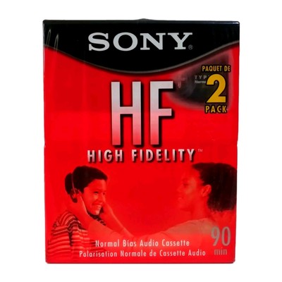 SONY HF 90 Min Audio 2 Pack Blank Cassette Tapes New and Sealed