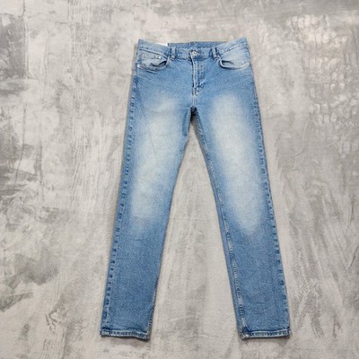 H&M &DENIM Jeans Mens 32x32 Blue Light Wash Slim Straight Stretch Denim Casual